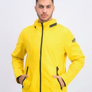 Dkny Yellow Raincoat Lightweight Water-Resistant